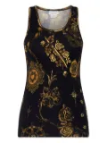 Camilla scoop-neck printed tank top - Black