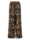 Camilla tapestry-print straight-leg trousers - Black