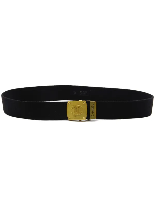 Chanel Belt CC Logo Canvas Leather Black Chanel Calfskin CC Reversible Belt 70 28 Black Burgundy  main image 4