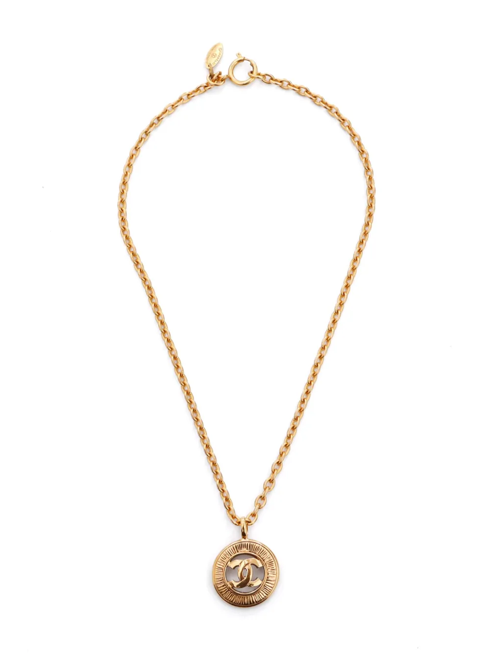 CHANEL Pre-Owned 1981-1985 Halsketting met CC medaillon - Goud
