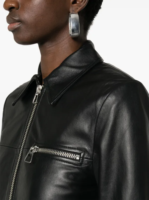 SPORT MAX　レザージャケット Sportmax ジップアップ レザージャケット | ブラック | FARFETCH JP