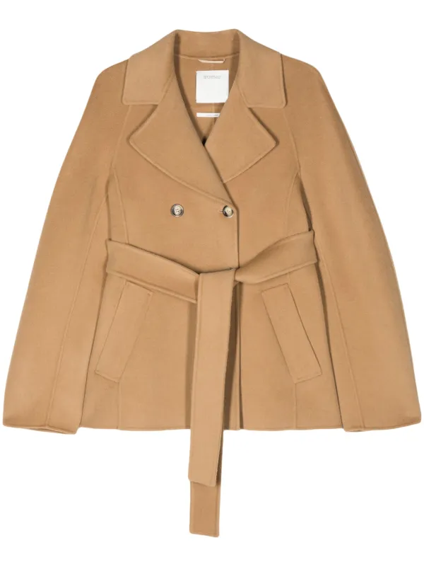ジャケット Sportmax Double-breasted brown wool jacket Sportmax Frizzo Scuba Jacket - Dark Brown – The Frankie Shop