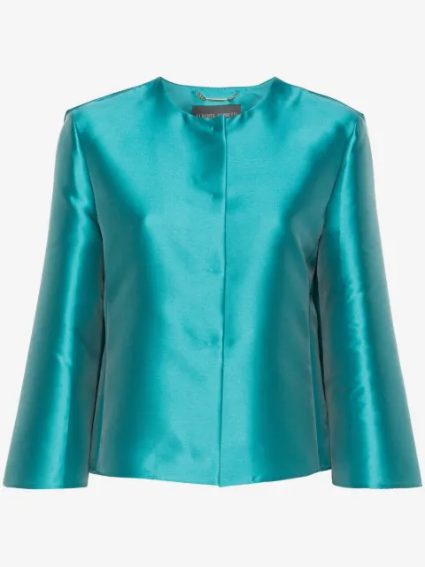 Alberta Ferretti satin cropped jacket
