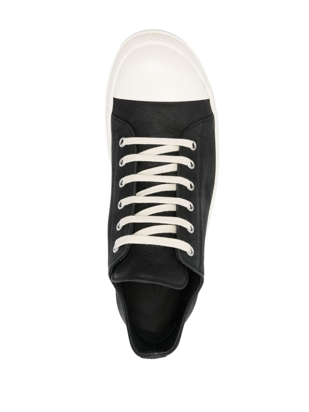 Shop Rick Owens Lace-up Leather Sneakers In Schwarz
