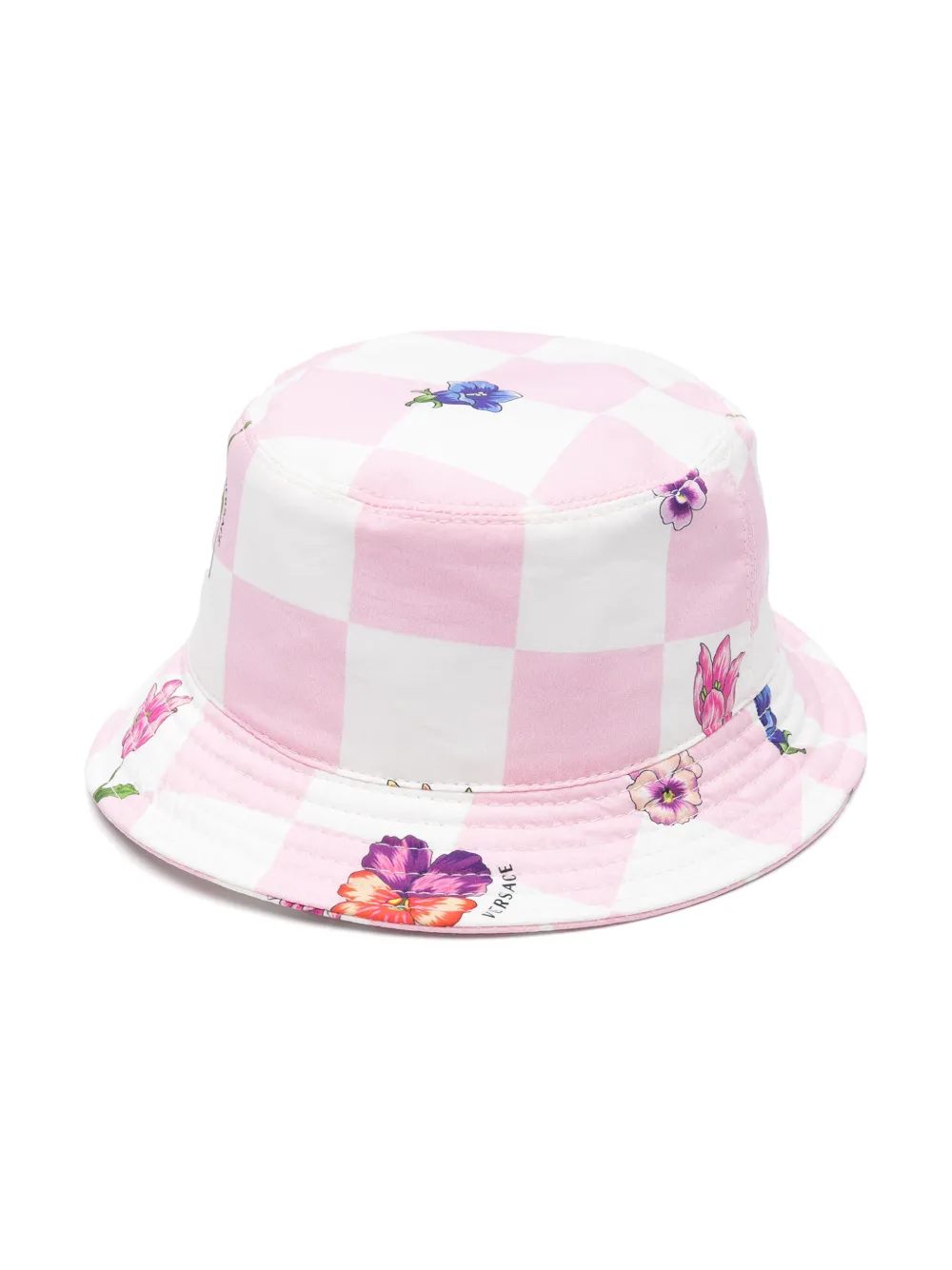 Versace Blossoms Check Bucket Hat In 粉色