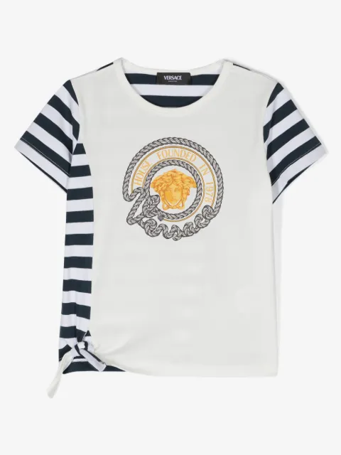 Versace Kids Nautical Medusa striped T-shirt