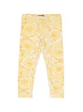 Versace Kids Barocco-print cotton straight-leg leggings - White