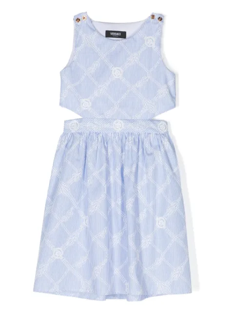 Versace Kids robe évasée à rayures