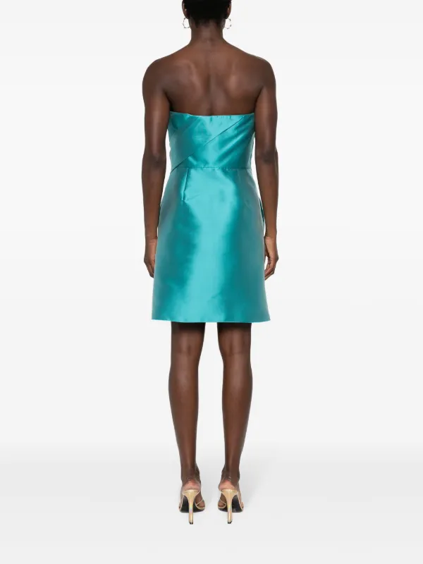 Alberta Ferretti Mikado Bustier Mini Dress | Blue | FARFETCH