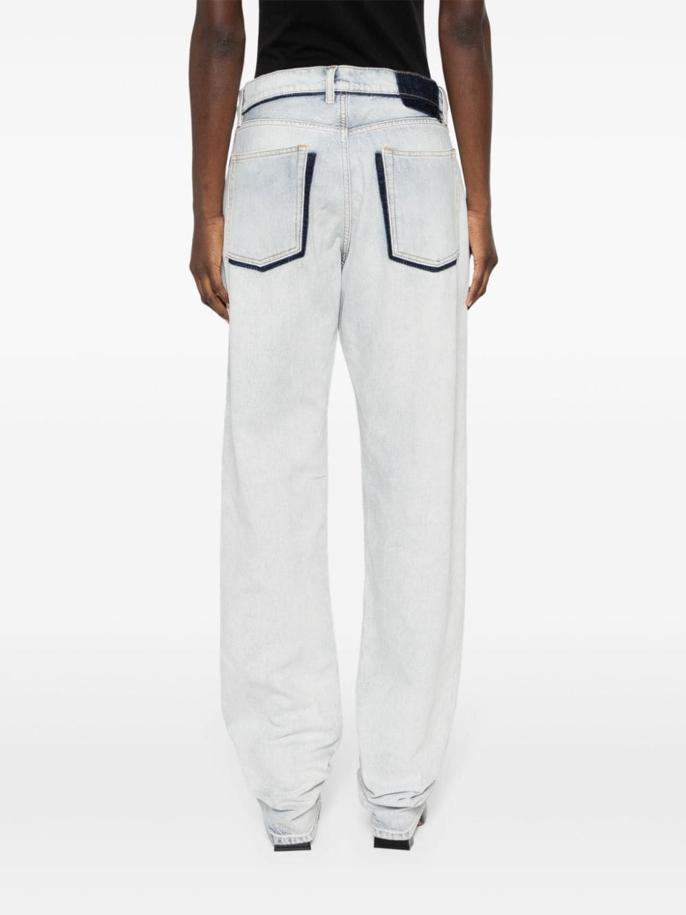 Shop Maison Margiela Straight-leg Cotton Washed Jeans In Blue