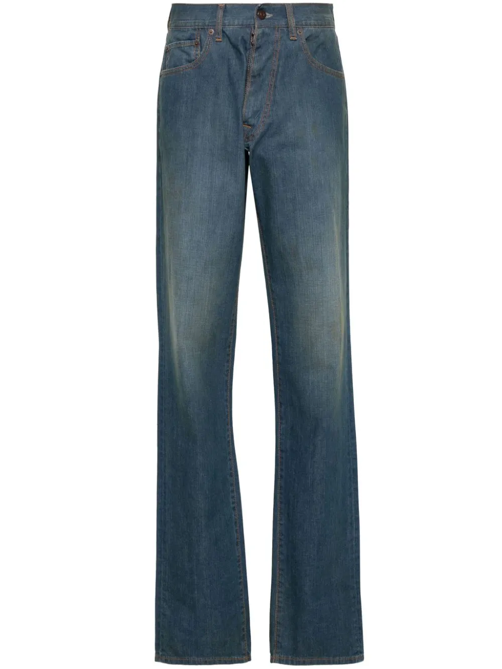 Shop Maison Margiela Straight-leg Cotton Jeans In Blue