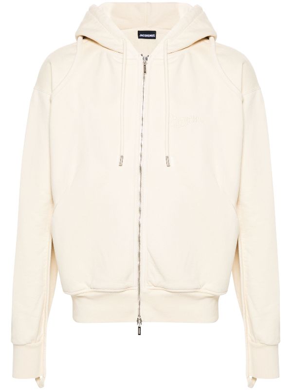 Cream zip up on sale hoodie