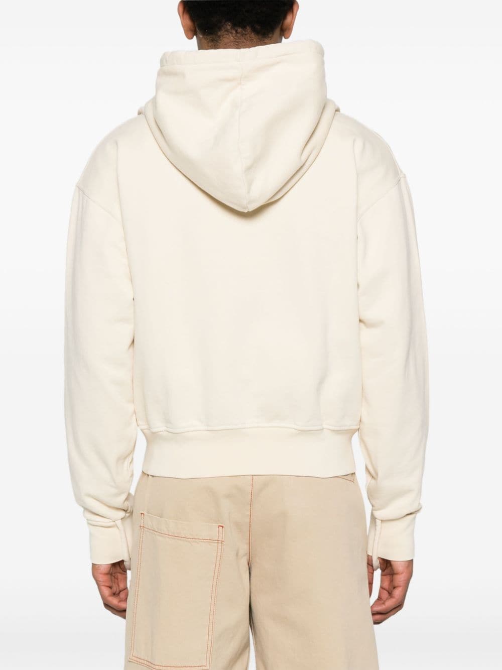 Shop Jacquemus Le Sweater Camargue Zippé Zip-up Hoodie In Nude