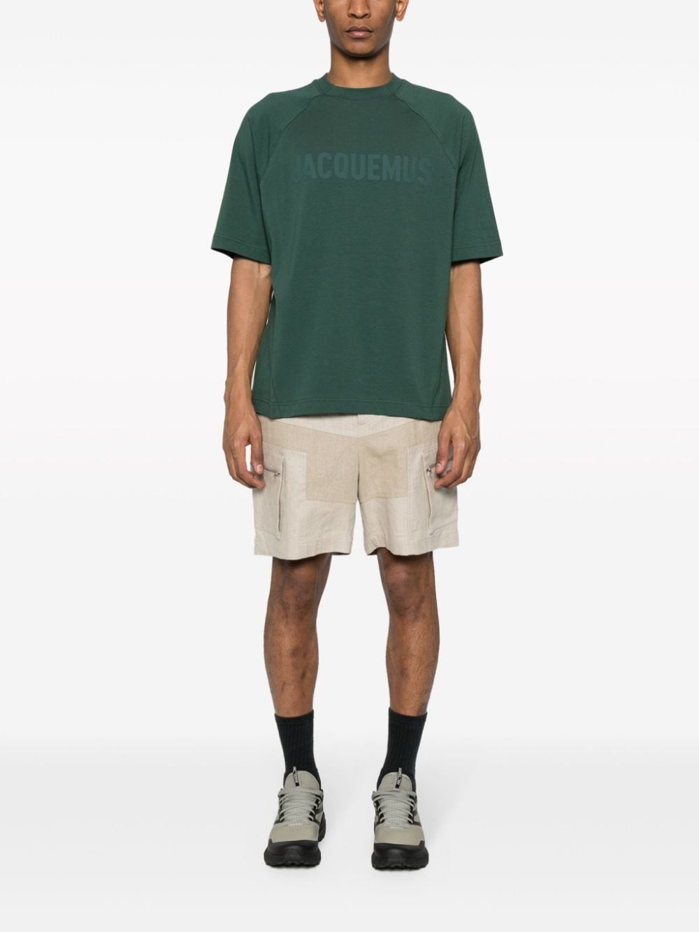 Shop Jacquemus Le T-shirt Typo Top In Green