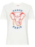 Kenzo elephant-print cotton T-shirt - White