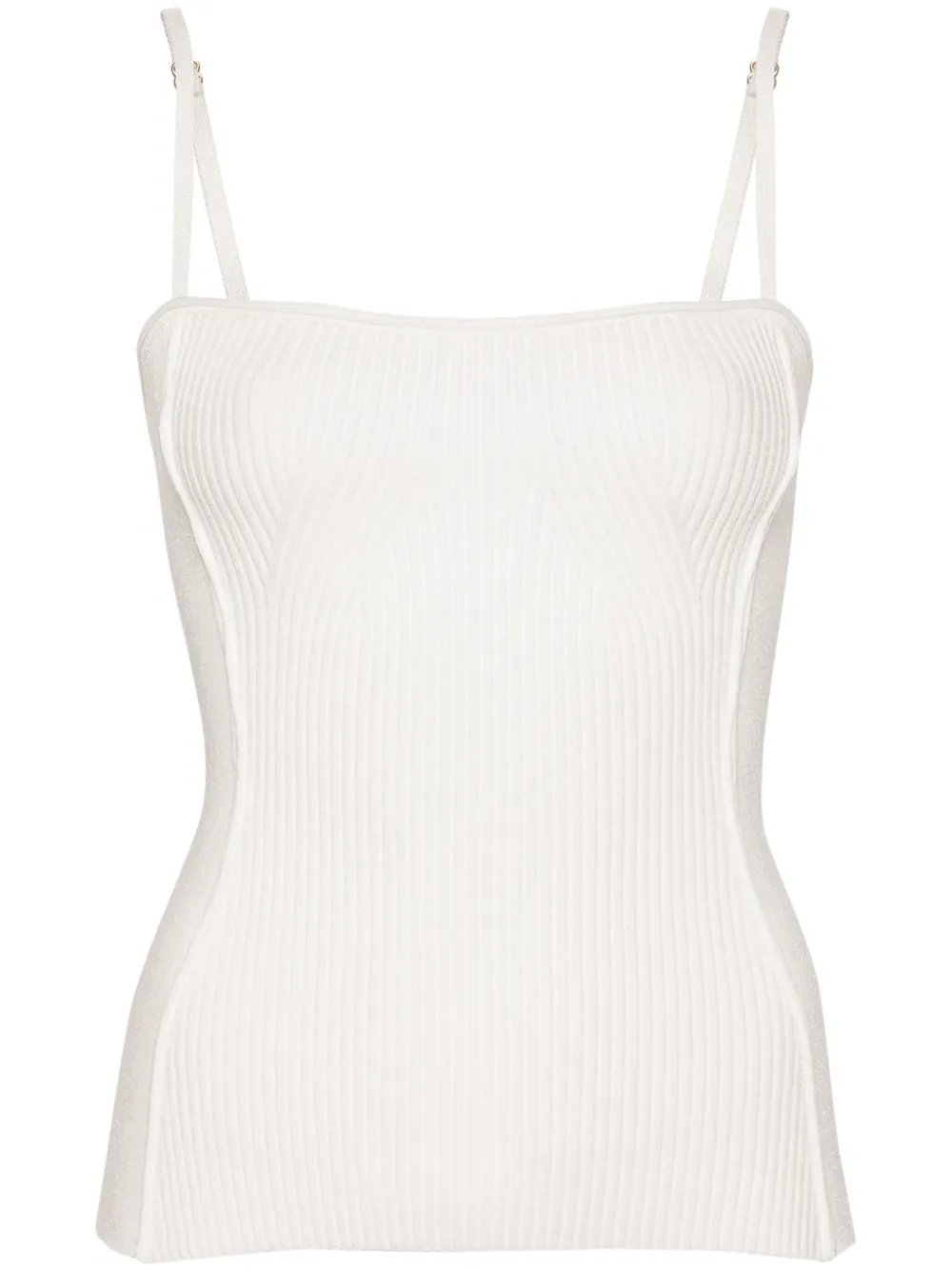 Jacquemus Sierra Ribbed Knit Sleeveless Top In White