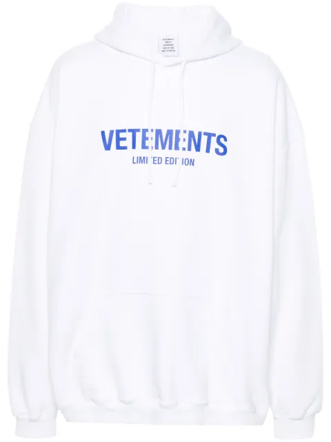 VETEMENTS hoodie en coton mélangé à logo imprimé