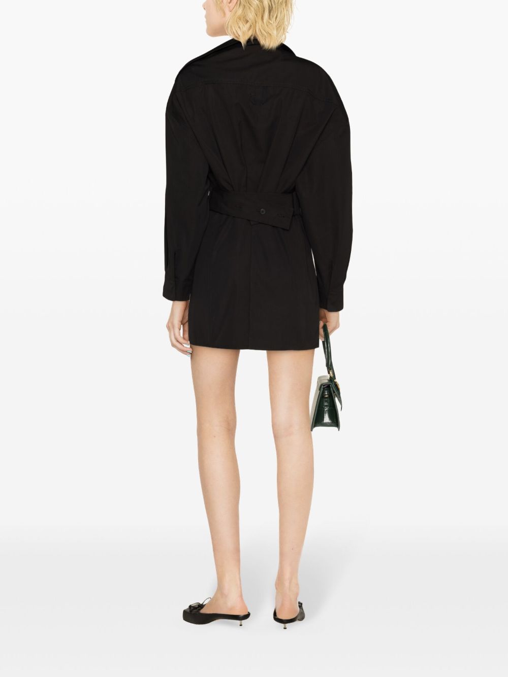 Shop Jacquemus Asymmetric-neck Shirt Minidress In Black