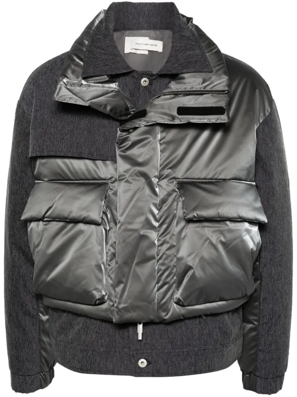 Feng Chen Wang Layered Padded Jacket | Grey | FARFETCH IN 