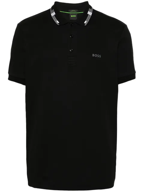 BOSS logo-print cotton polo shirt