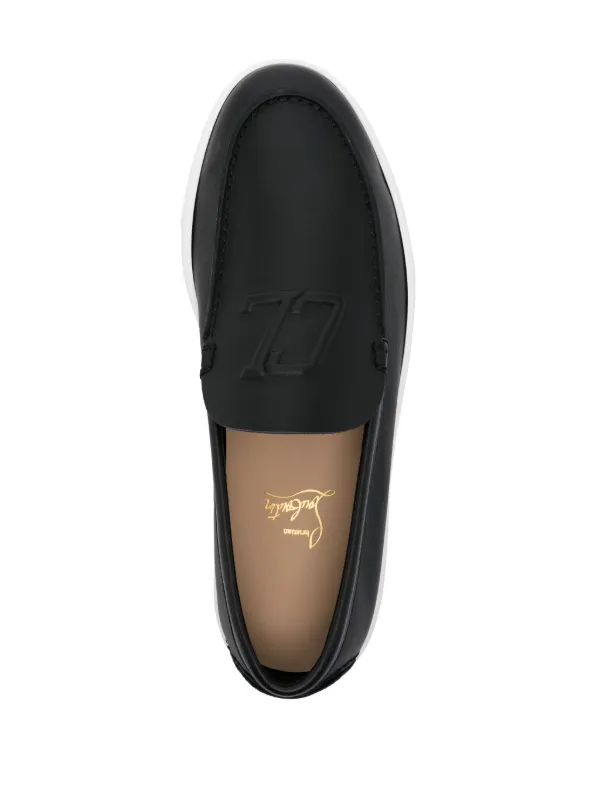 CHRISTIAN LOUBOUTIN Varsiboat レザー ローファー Varsiboat - Boat shoes - Leather - Black - Men - Christian