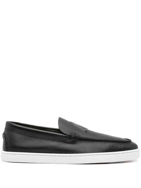 【Christian Louboutin】Varsiboat レザー ローファー ブラック Varsiboat - Boat shoes - Leather - Black - Men - Christian