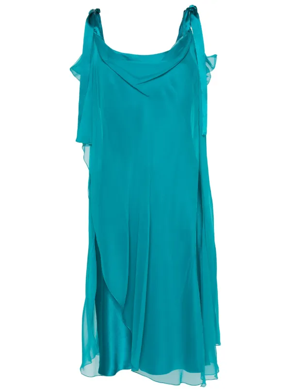 Alberta Ferretti Layered Silk Dress - Blue