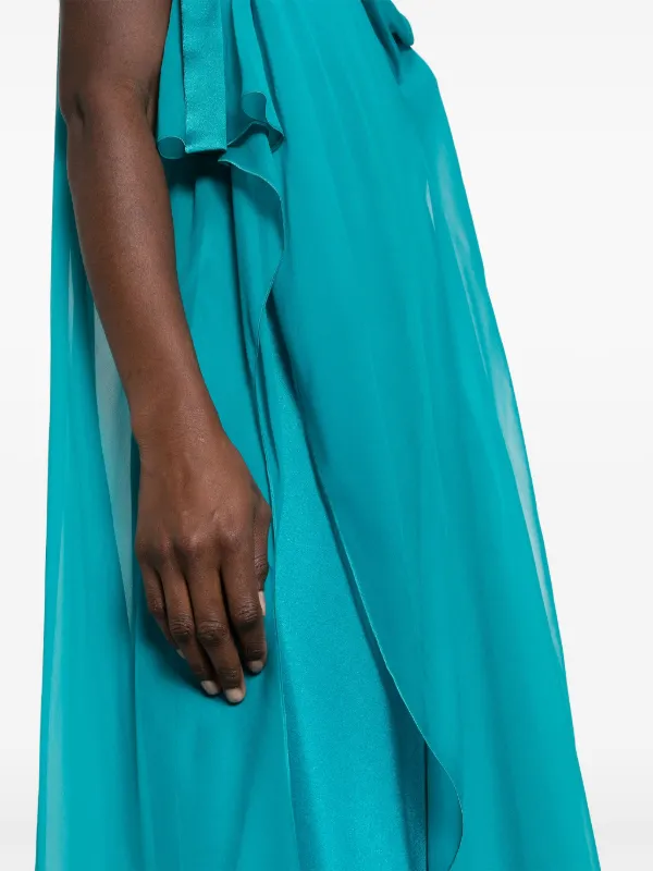 Alberta Ferretti Layered Silk Dress | Blue | FARFETCH