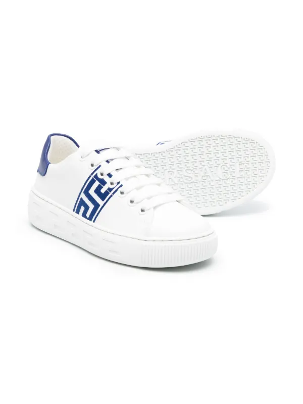 【関税＆送料込み】Versace 'Greca' White Leather Sneakers Greca Sneakers White | VERSACE US