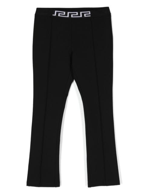 Versace Kids Greca elasticated-waist flared trousers