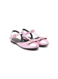 Versace Kids Alia metallic leather ballerina shoes - Pink