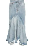 VETEMENTS godet denim midi skirt - Blue