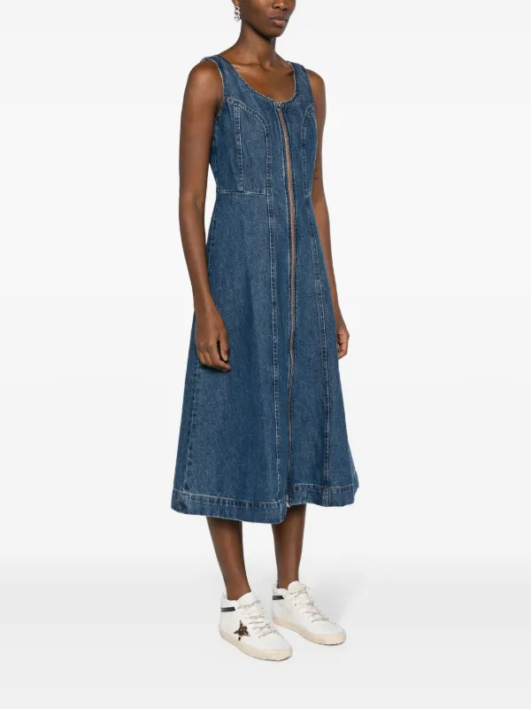 Sleeveless denim hot sale maxi dress