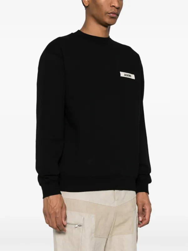 Jacquemus Le Sweatshirt Gros Grain Top | Black | FARFETCH JO