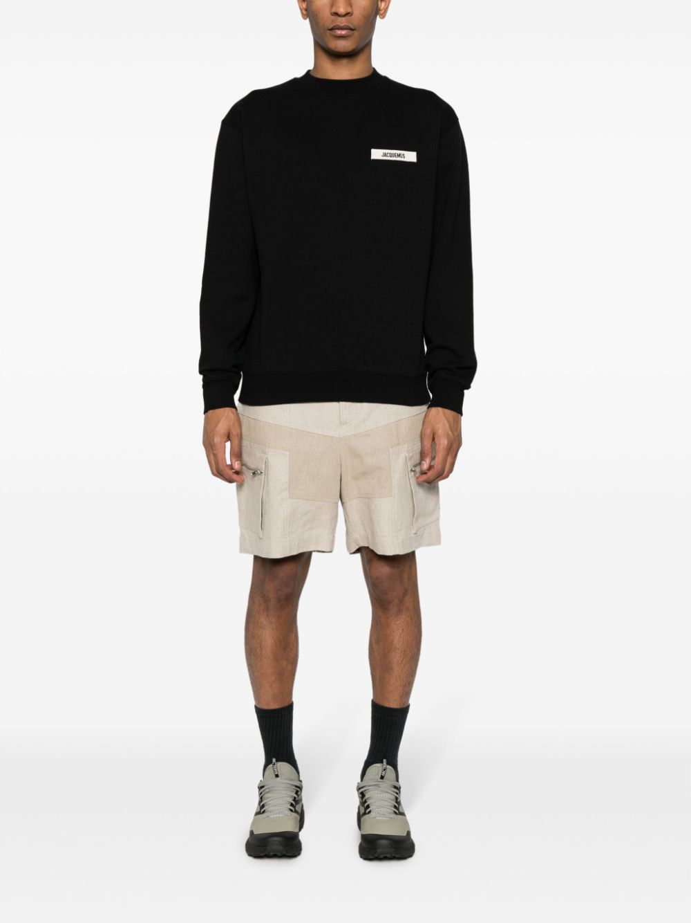 Shop Jacquemus Le Sweatshirt Gros Grain Top In Black