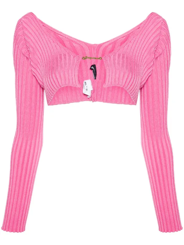 Jacquemus La Maille Ribbed Shrug Cardigan Pink FARFETCH PH