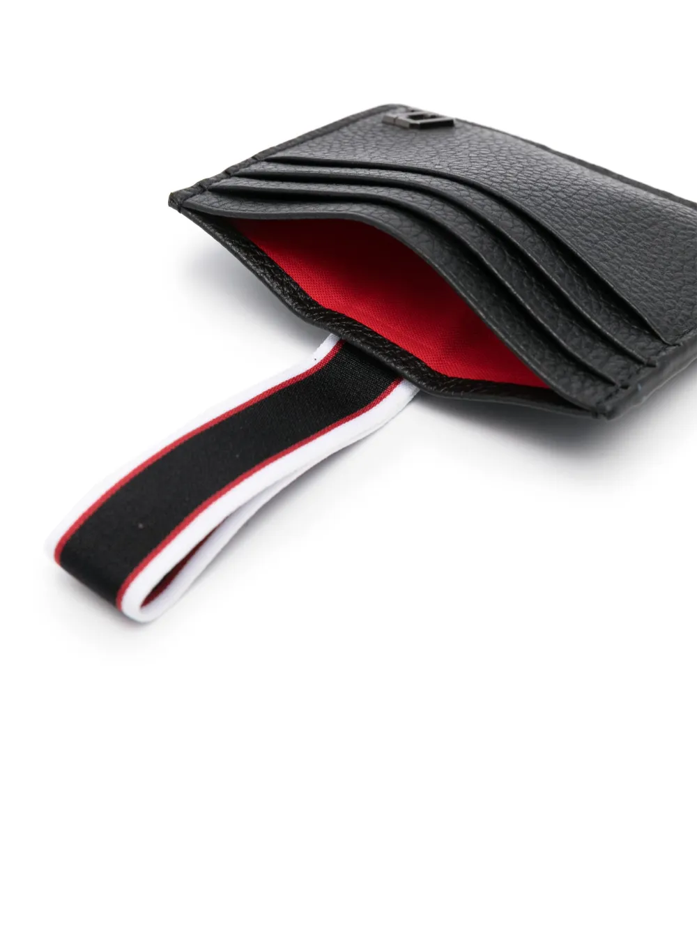 logo-plaque leather cardholder