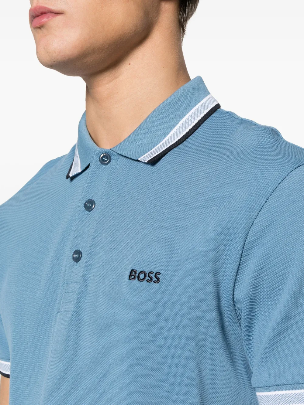 BOSS Poloshirt met geborduurd logo Blauw