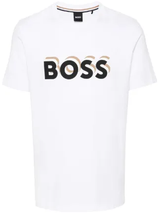 【特価！関税送料込】 BOSS ジャージー素材 Tシャツ BOSS ロゴ Tシャツ | ホワイト | FARFETCH JP