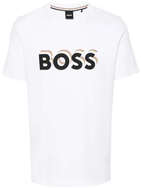 BOSS logo-print cotton T-shirt