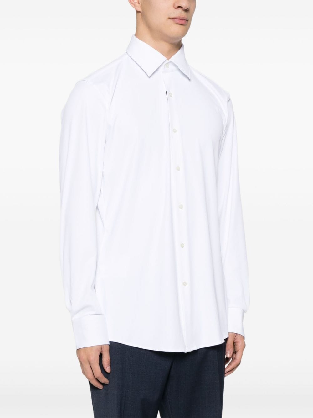 BOSS Overhemd met gespreide kraag Wit