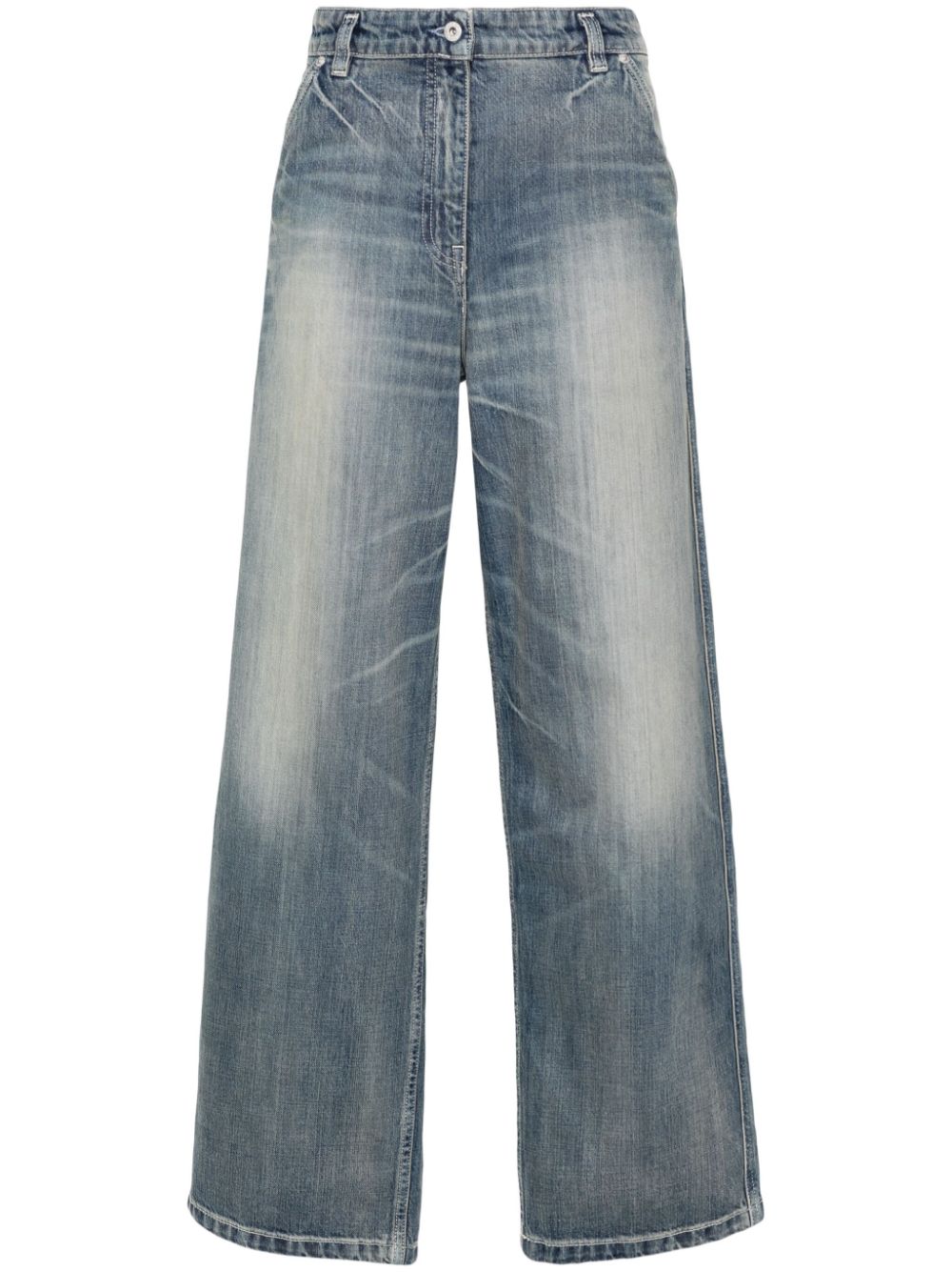 Shop Kenzo Low-rise Wide-leg Jeans In Blue
