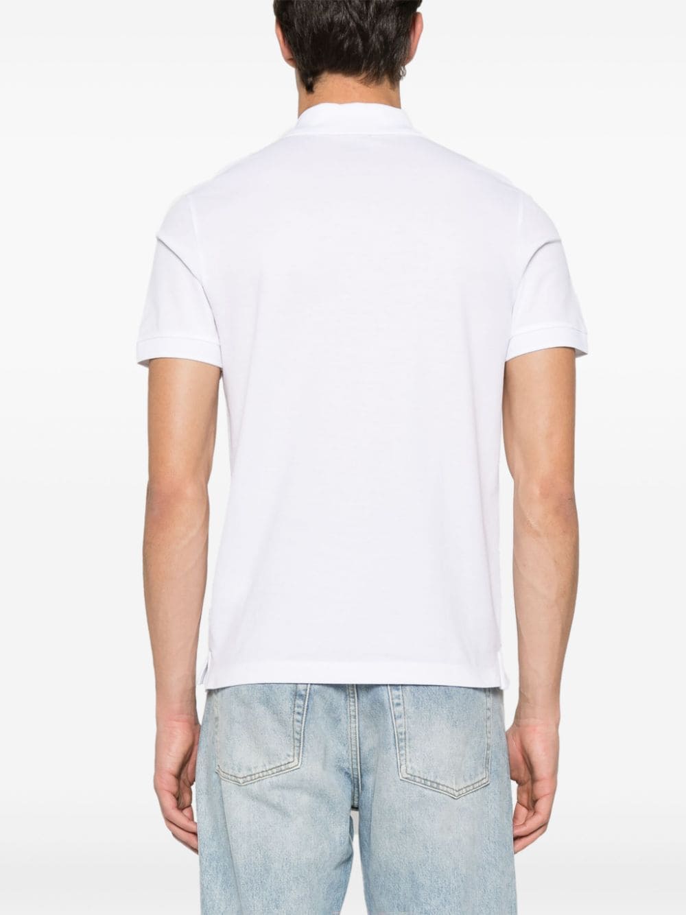 Shop Hugo Boss Piqué Cotton Polo Shirt In White