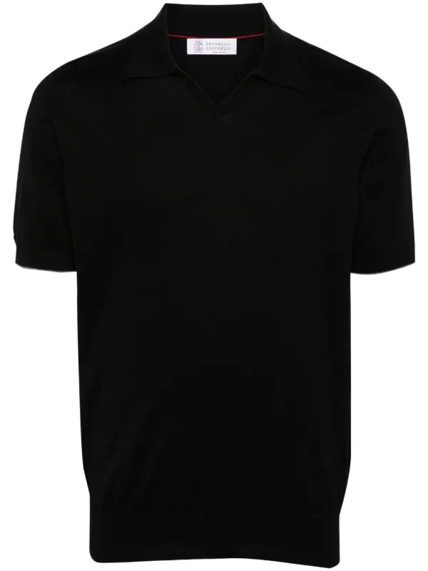 Brunello Cucinelli Cotton Polo Shirt | Black | FARFETCH SG