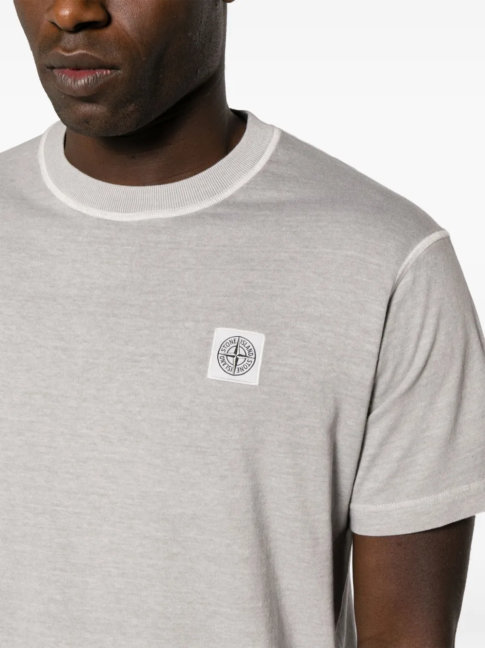 Stone Island T-shirt met Compass-logopatch Grijs