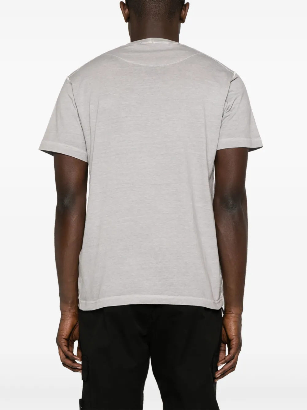 Shop Stone Island Compass-appliqué Cotton T-shirt In Grey