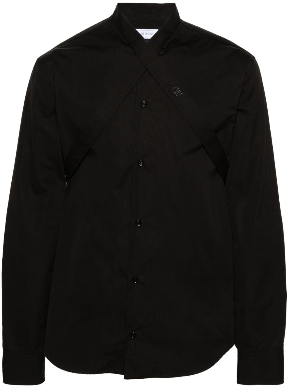 Off-white Duchesse-collar Cotton Shirt In Black