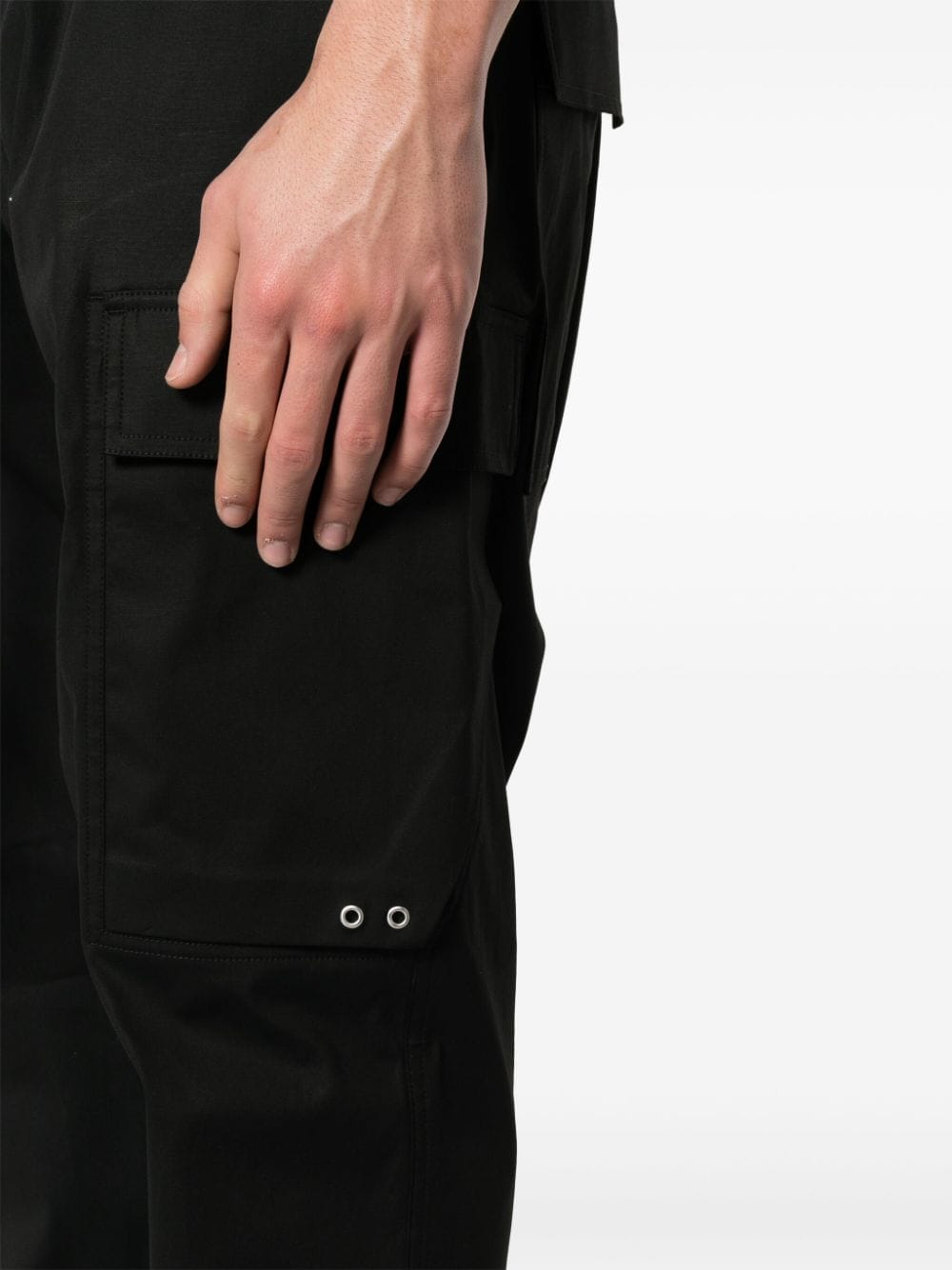 Shop Rick Owens Cropped Drop-crotch Trousers In Black