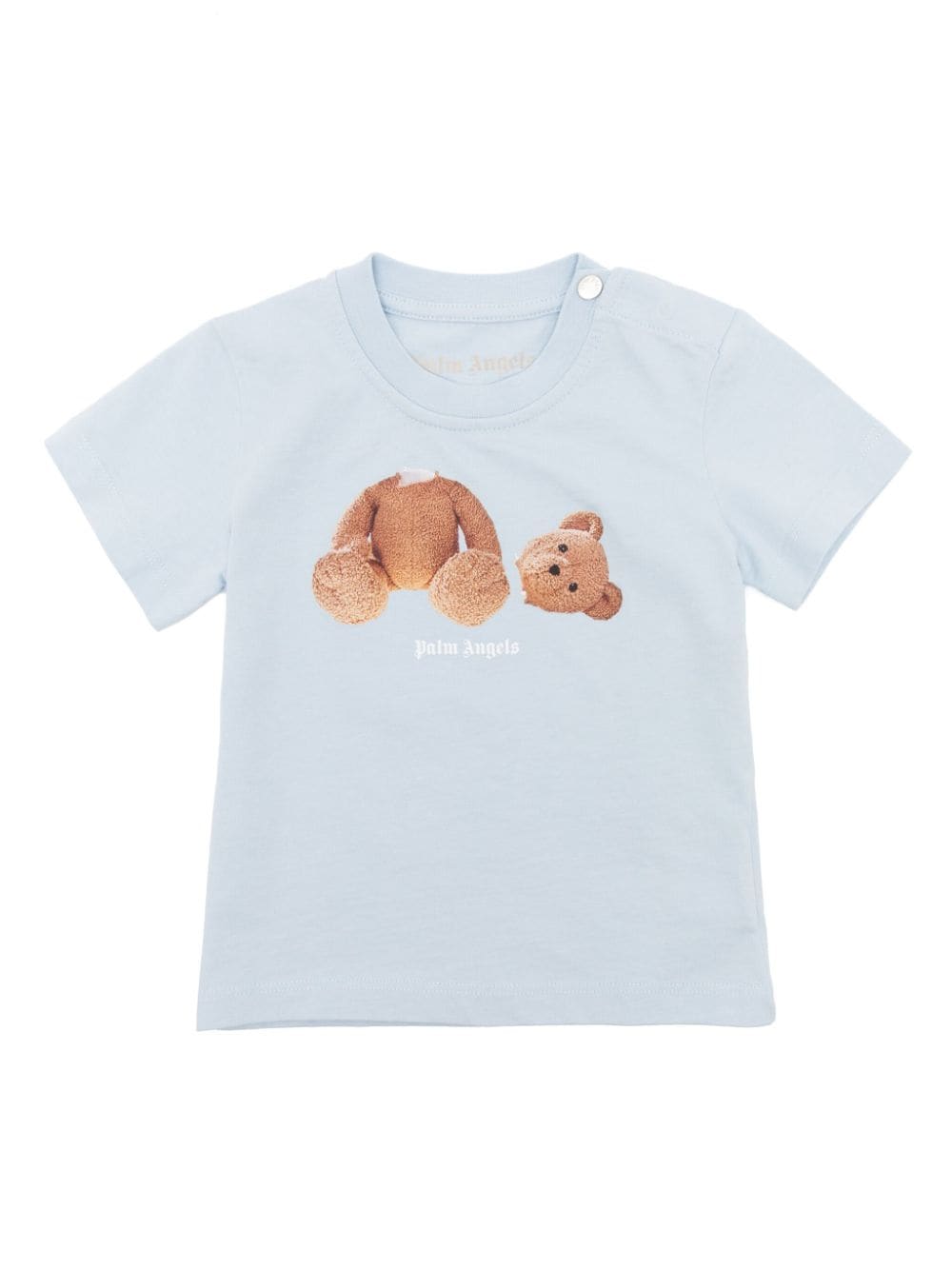 Shop Palm Angels Logo-print Cotton T-shirt Set Of Three In Blue