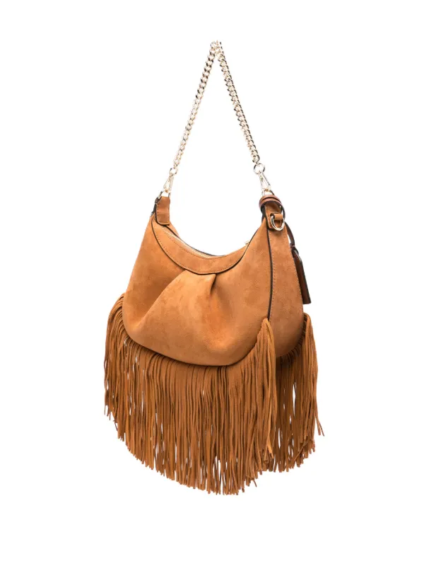 Suede hobo bag with fringe shop